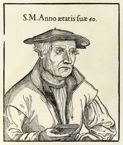 Portrait of Sebastian Munster from a 1550 edition of his Cosmographia by Sebastian Munster